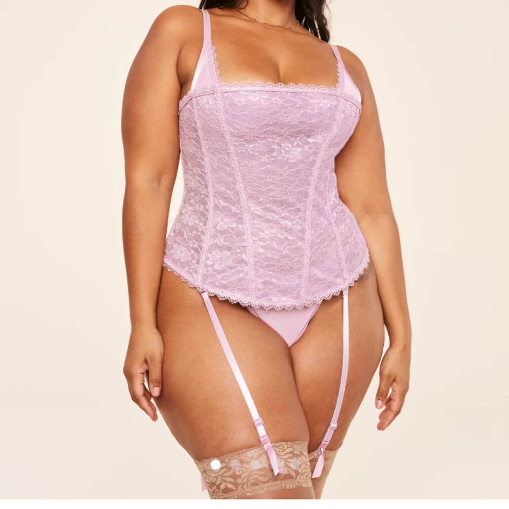 Adore me corset and g string light pink
